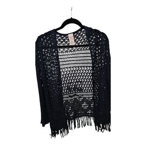 Faded Glory Navy Fringe Cardigan